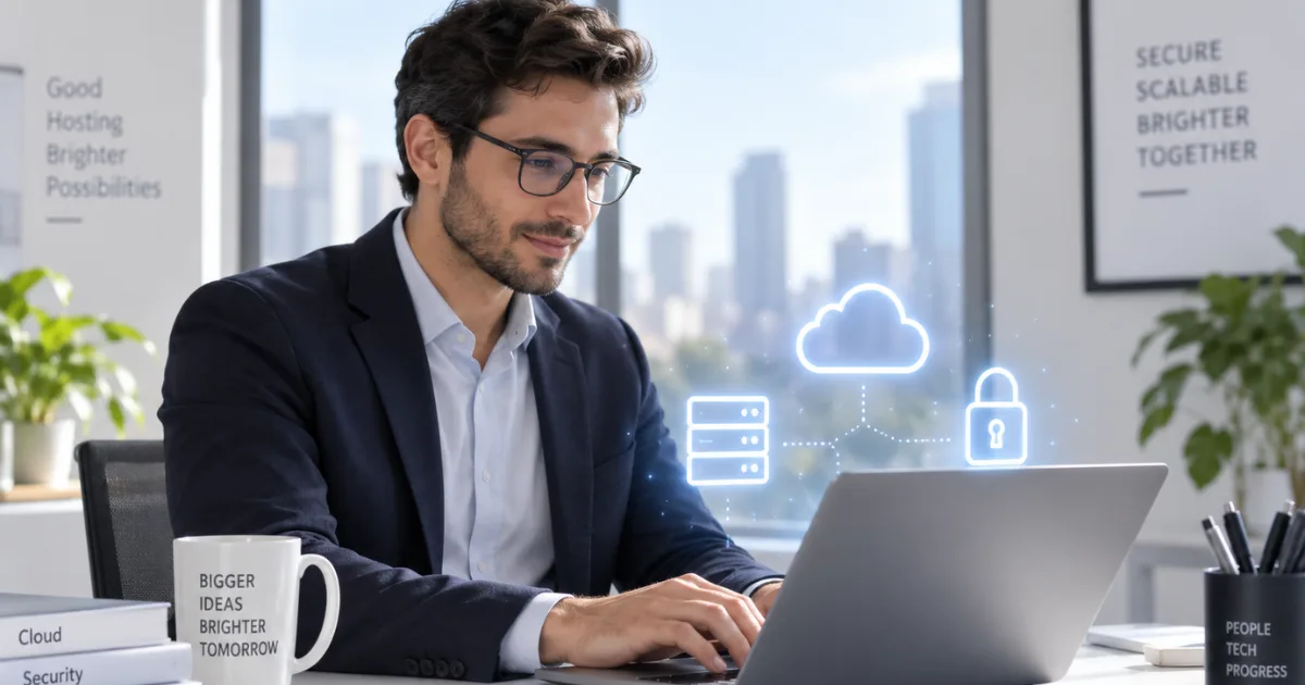 CloudXon team member working securely in the cloud